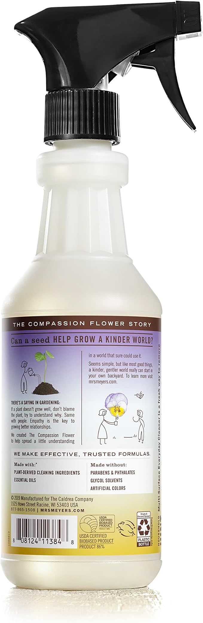 Mrs. MEYER'S CLEAN DAY All-Purpose Cleaner Spray, Compassion Flower, 16 fl. oz (Pack of 3)
