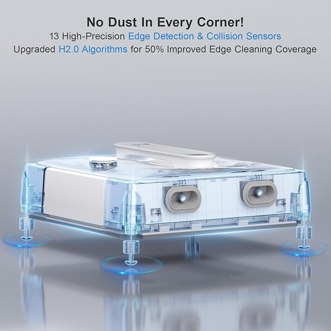 Auto Window Cleaning Robot W9 with 4 Water Spray, Upgraded 3 Pressure Compartments, 3800Pa Suction Power, Anti-Falling and Edge Detection Sensors, for High-Rise Windows, Tiles and Glass