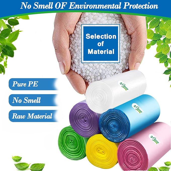 Hommaly 4 Gallon Small Trash Bags, 350 Count, Multicolor, Strong, Leakproof, 18 x 20.5 in