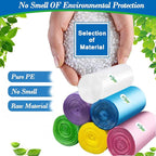 2.6 Gallon 350pcs Multicolr small Trash Bags Strong Garbage Bags, Bathroom mini Trash Can Bin Liners, Plastic Bags for home office, waste basket liner, fit 10 Liter,2,2.6,3Gal（Multicolr 350）