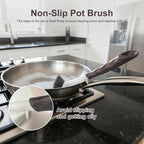 Dish Brush, 2 Pack with Comfortable Handle, with Built-in Scraper, Scrub Brush with Medium Firm bristles for Cleaning Dishes, Sink, Pots (Brown)