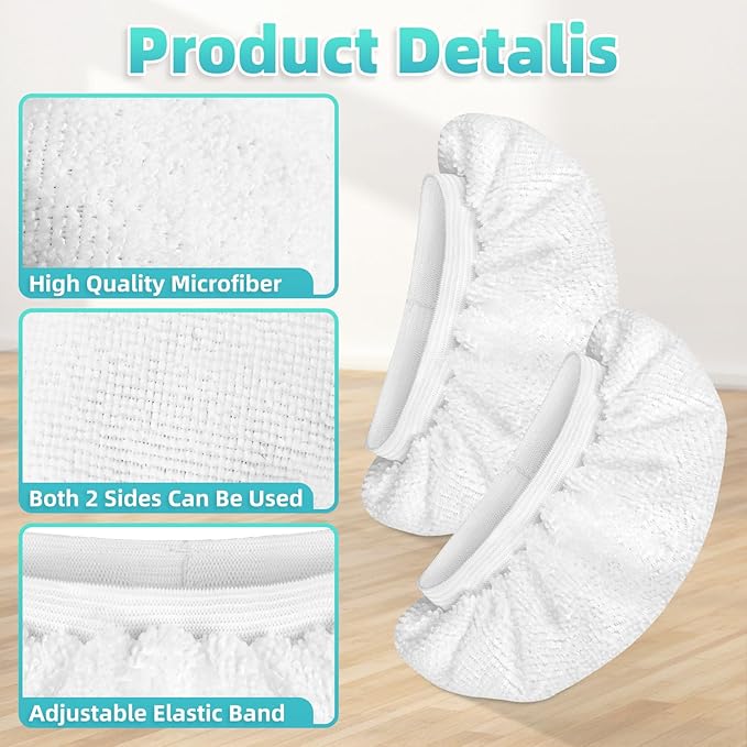 12 Pack Microfiber Cloth for Handheld Steam Shot, Steam Cleaner Accessories, Reusable Washable Steam Mop Pads Compatible with Bissell Steam Shot, Wagner, McCulloch