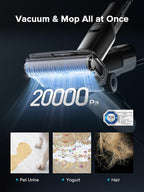 roborock F25 ACE Wet Dry Vacuum Cleaner, Cordless Vacuum Mop All in One for Hard Floor, 20000Pa Hardwood Floor Cleaner with Zero Tangle, 194°F Hot Air Flash Drying Electric Mop, 180° Lie Flat, WiFi