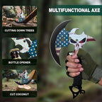 Outdoor 13" Camping Small to Medium Size Hatchet,Multi Functional Shock-Absorbing Tools Axe,Mountaineering Campfires Self Defense Portable Carrying,13",1LB