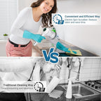 Electric Spin Scrubber, Cordless Shower Scrubber Handheld Electric Spin Scrubber for Cleaning with Display IPX7 Waterproof, Electric Cleaning Brush with 7 Replaceable Heads for Kitchen Tub Tile Sink