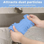 Zubebe 12 Pcs Duster Refill Reusable Fleece Duster Refills Feather Flat Dusters Multi Surface Washable Cleaning Pads Tools for Home, Blinds, Car, Pet, Furniture, Fans (Blue)