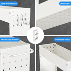 Slim Storage Cart 3 Tier with Handle,Metal Basket Bathroom Organizer Rolling cart with Wheels, Rolling Utility Cart Slide Out Organizer for Kitchen, Bathroom, Laundry