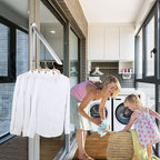 Clothes Drying Rack Folding Indoor And Outdoor Universal, Wall Mounted Folding Drying Rack Clothing Retractable Dryer Rack For Laundry Room Closet Organization And Storage, Aluminum (1, Silver)