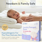 BellaLuce Sensitive Skin Laundry Detergent Sheets, 100 Loads (50 Count) - Hypoallergenic & Fragrance Free Washing Strips, Gentle for Baby, Travel & Dorm Essentials