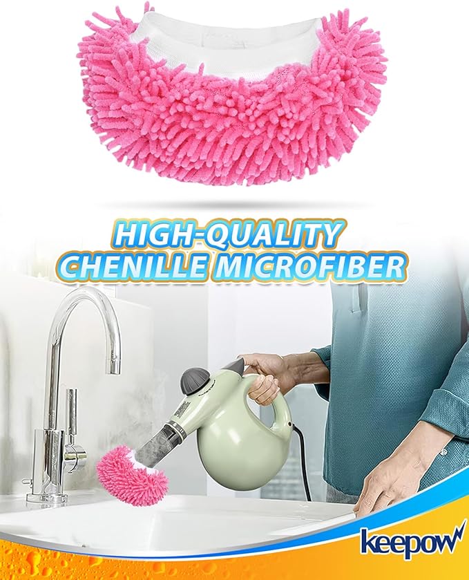 KEEPOW 10 Pack Steam Cleaner Attachments for Most Handheld Steam Cleaner Microfiber Cloths Cover Compatible with Bissell Steam Shot, Wagner, McCulloch, Comforday Steam Cleaner Accessories