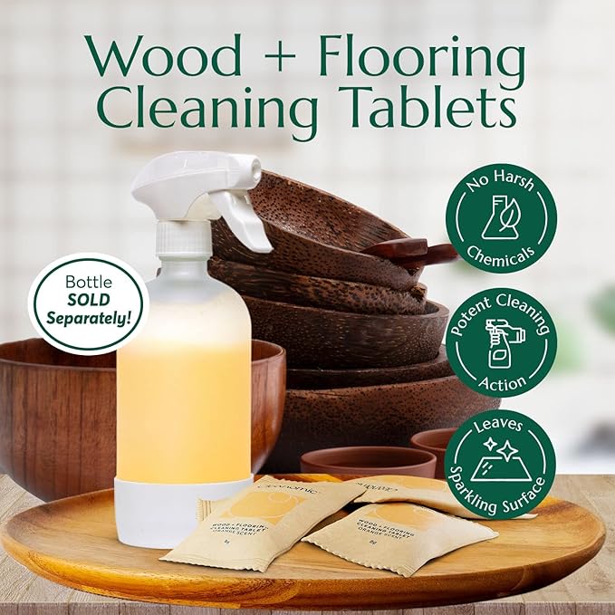 CLEANOMIC Wood and Flooring Cleaning Tablets and Tablet Tin Bundle (2 Pack)
