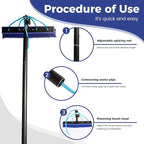 Water Fed Pole Kit, 40 FT Length Adjustable Solar Panel Window Cleaning Brush and Pole, 4-40ft Aluminium Pole Window Washing Kit for Cleaning Windows, Solar Panels and Roof