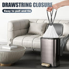 Drawstring 8 Gallon Trash Bags - 42 Count Pre-separated Medium Trash Bags 8 Gallon, White Unscented 8 Gal Garbage Bags