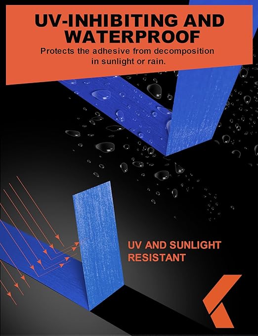 Blue Painter's Tape for Car Paint No Residue Auto Masking Tape for Automotive Painting - Heat Resistant for Paint Booth, 0.94 Inches x 60 Yards, 6 Rolls