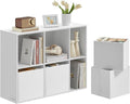 SONGMICS HOME Bookshelf, Superfast Toolless Assembly, Cube Storage Organizer with 6 Compartments, Bookcase, 4 Fabric Drawers, 10.6 x 32.7 x 24.3 Inches, Snow White ULBC196W01