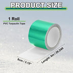 PATIKIL Awning Repair Tape 8m x 8cm Waterproof Canvas Tape High Adhesive Tear Repair Patch Kit for PVC Tarpaulin Tent Awning Fabric RV Sail Boat Cover, Green (3.15" x26.24ft)