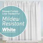 BigFoot Shower Curtain Liner – 72 x 72 PEVA Premium Shower Curtain with Rustproof Metal Grommet and 3 Magnetic Weights – Odor Free and Compatible with Standard Showers, White