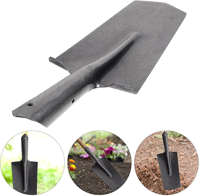 Heavy-Duty Manganese Steel Garden Spade for Digging with Narrow Tip, Thickened Handheld Shovel for Planting and Tree Transplanting in Gardening and Farming