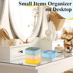 Kathfly 4 Pcs Vivid Colors Hair Tie Organizer Portable Hair Accessory Storage Containers Stackable Tie Bobby Pin Holder Home Cotton Swab Dispenser Accessories Jewelry Organizer Box