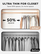 Smarter Plastic Hangers 200 Pack - Thin Hangers Non-Velvet with 360° Swivel Chrome Hook & Notches, Sweater Hanger No Shoulder Bump - Ideal for Dresses, Coats, Shirt, Jacket, Sweater - White