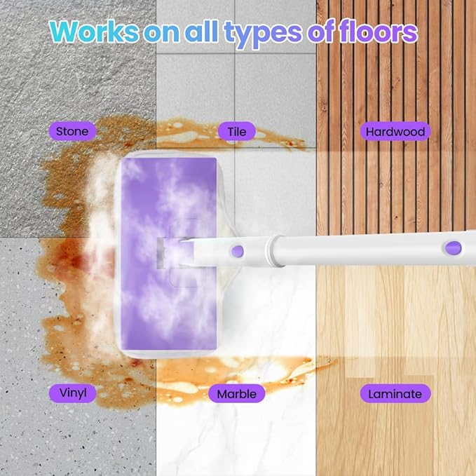 Steam Mop, All-in-One Powerful Handheld Steam Cleaner with 2 Levels Steam Mode, 350ML Tank, 23FT Cord, Quick-Heating Steam Mop Cleaner for Home and Floor Carpet Kitchen Bath Cleaning