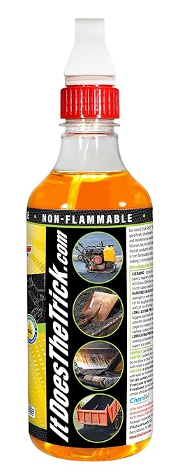 Trick Shot Asphalt Solvent and Cleaner - Biodegradable Industrial Degreaser for Paving Equipment & Tools - Eco-Friendly Remover of Tar, Tack, Sealcoating Oil, & Bitumen, Made in USA (6-Pack)