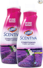 Clorox Scentiva Liquid Laundry Fabric Softener, Tuscan Lavender & Jasmine Scent - Bleach-Free Fabric Conditioner with Great Smell, 41 Fl Oz - 2 Pack