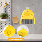 Small Broom and Dustpan Set,1pc Dust Pan and Brush Set,SUP Cute Little Yellow Duck Hand Mini Broom and Dustpan Set,Small dust pan Mini for Tabletop Debris,Keyboards&Clean Pet Cages (Duck)