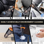 Mini Cordless Handheld Vacuum with Aerospace Bag - Portable Car Vacuum Cleaner | 16000PA Strong Suction, Wireless Rechargeable High-Power Handheld for Home, Pet Hair & Auto Detailing