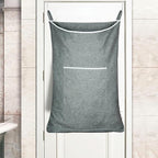 XL Large Hanging Laundry Hamper, Over the Door Laundry Bag with Zipper and Wide Open Top,Hanging Hamper for Storage Laundry, Clothes, Toys,36x 22 Inch, Heather Grey 2Pack.