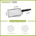2 Pcs Gardening Soil Sifter, Handheld Shovel, Shape Garden Sieve Sifter with Handle (3.8mm and 5mm Mesh), Portable Gardening Sifter for Gradening Sand Soil Dirt Compost (2 Set)