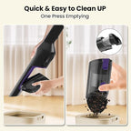 Cordless Handheld Vacuum, 24Kpa Car Vacuum with Brushless Motor, Charging Dock, 2in1 Flat Nozzle, Sofa Brush, 1.5lb Portable Handheld Vacuum with 2-Speed for Home, Car, Pet, Office, Purple