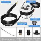 Handheld Steam Cleaner, 2500W Hand-Held High Pressure Portable Cleaning Machine with 3 Brush, High Temperature Steamer for Home Use, Kitchen, Furniture, Bathroom, Car (White)