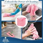 DAN RIVER 12-Pack Pink Microfiber Towels – Ultra Absorbent, Lint-Free & Streak-Free Kitchen Cleaning Cloths for Home, Car & Kitchen - Must-Have Cleaning Essentials - 12" x 12"