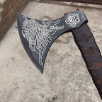 [MDM KING TOOLS] Handmade 38" Viking Axe Real Camping Axe Berserker Axe, Large Norse Axe,Scandinavian Double Headed axe Functional Viking Battle ax Norse Best Gift For Your Love
