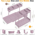 3 Pack Multi-Purpose Under Sink Organizers and Storage, 2025 L-Shaped Pull Out Cabinet Organizer for Bathroom & Kitchen, Under Cabinet Organizer with Hooks Hanging Cup, Pink, Elevated