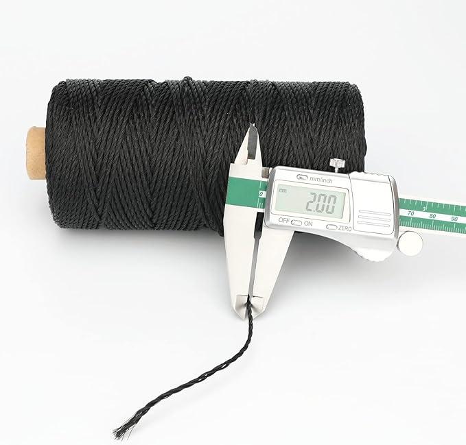 jijAcraft 426 Feet Black Nylon String, #36 Braided Mason Nylon Line, 100% Nylon Brick Line String, Durable Construction String Building Line for Masonry, Climbing Plants, Gardening, Crafting