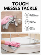 Fantasticlean Microfiber Cleaning Cloth Roll -675 Pack, Tear Away Microfiber Towels, 12" x 12", Reusable, Washable, Ultra Absorbent Dishcloth for All-Around Cleaning Supplies (9 Rolls of Grey)