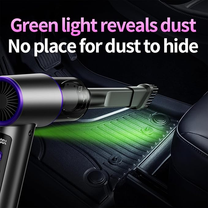 Aihoye Car Vacuum Portable Cordless, 22000PA Mini Vacuum Cleaner with Brushless Motor, 4-in-1 Air Duster & Air Blower & Pump Hand Held Vacuum Cleaner for Car, Home, Office, Camping, Pet, Auto