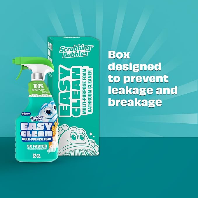 Scrubbing Bubbles Easy Clean Foaming Multipurpose Bathroom Cleaner Spray, Bottle Made from 100% Recycled Plastic, 32 Ounce Spray