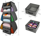VICTORICH All-IN-ONE Over the Door Organizer, Super Behind the Door Storage Organizer with Door Rack and Large Clear Windows, Wall File Organizer, Hanging Organizer (Big Ear Grey)