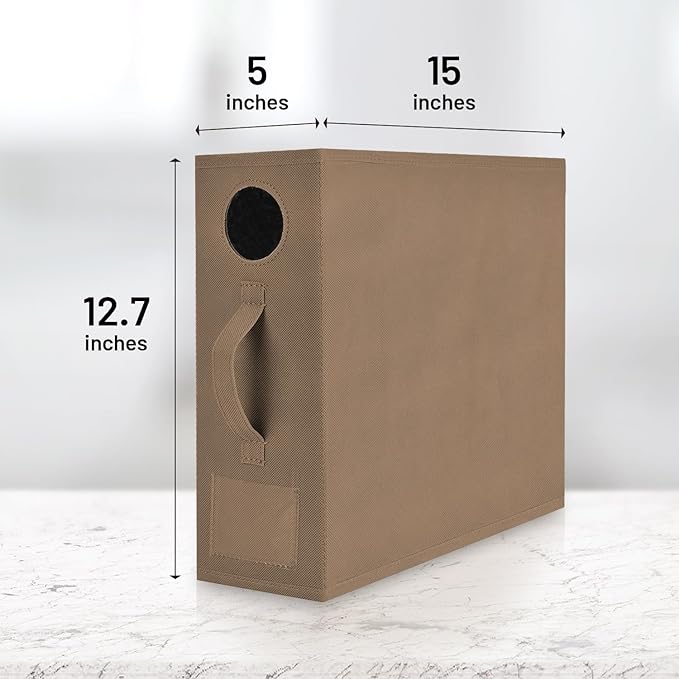 2 Pack Bed Sheet Organizer and Storage, Foldable Storage Organizer for Linen Closet with Viewing Window & Label for Bedding Sheets & Blankets (Queen & King Size) Taupe