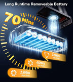 Cordless Vacuum Cleaner, 550W 48Kpa 70 Mins Vacuum Cleaners for Home, Self-Standing Stick Vacuum with Touch Screen, Wall Dock, Anti-Tangle Rechargeable Vacuum for Pet Hair Carpet Hardwood Floor