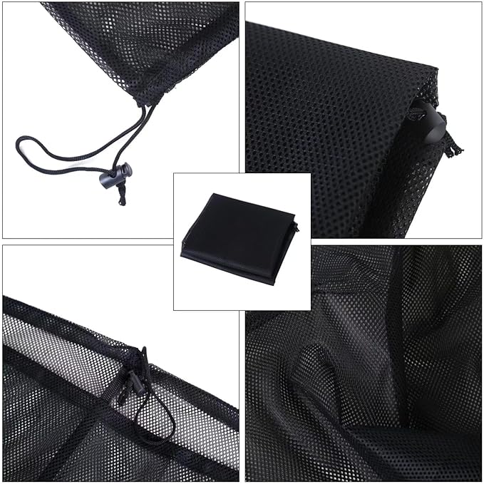 2 Pack Large Mesh Laundry Bag, Heavy Duty Mesh Laundry Bags Drawstring Lockable, 27×36inch Black Laundry Hamper Liner, Machine Washable, for Ball Storage, Travel, Toys, Sports Factories, Dorms