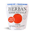 Herban Essentials - Orange Wipes & Towelettes - Essential Oil Wipes for Make Up, Hands, Face & Body - Travel Size Essentials & Toiletries - Natural, Individually Wrapped, Disposable & Moist (20 count)