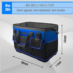 FASTECH 22 Inch Bottom Tools Bag With Wide Mouth For Tool Storage, Carrier and Organizer, Heavy Duty Tool Tote Bag For Men/Women, Wide Mouth Tool Bag With Inside Pockets (22 Inch)