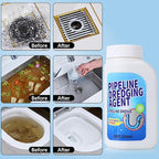 Pipeline Dredging Agent, 350ml Drain Clog Remover Agent,Kitchen Unblocker, Powerful Pipe Unclogger, Unclog Toilet Clog And Kitchen Sink Pipe Unblocker Powder