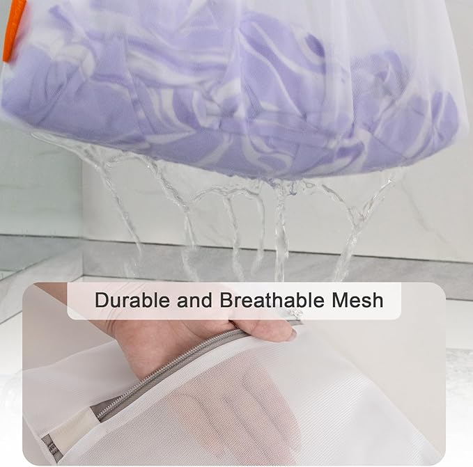Polecasa 3Pcs Premium Fine Mesh Laundry Bags, 3 Medium 12 x 16 Inches Durable Laundry Wash Bags with Sturdy Zipper for Delicates