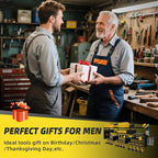 Power Tool Organizer Wall Mount with 12-Drill Holders-800Lbs Load Heavy Duty Metal 4-Layers Garage Storage and Organization Adjustable Battery Tools Rack with Side Panels Utility Racks Gifts for Men