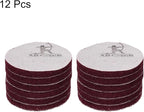 HARFINGTON 12pcs Scrubber Scouring Pads 400 Grits 4 Inch Drill Power Brush Hoop and Loop Surface Conditioning Disc Drill Scuffing Disc Scrub Pads for Home Kitchen Cleaning, Red